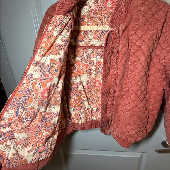 Free People SMALL Great Escape dolman jacket quilted reversible orange paisley - Picture 7 of 12